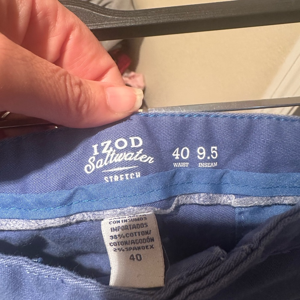 Izod Blue Flat Front Shorts - Picture 3 of 3